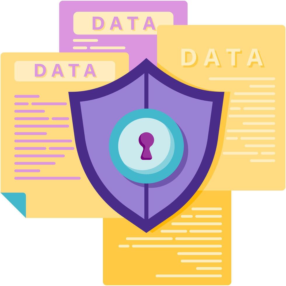 data and document protection and security vector