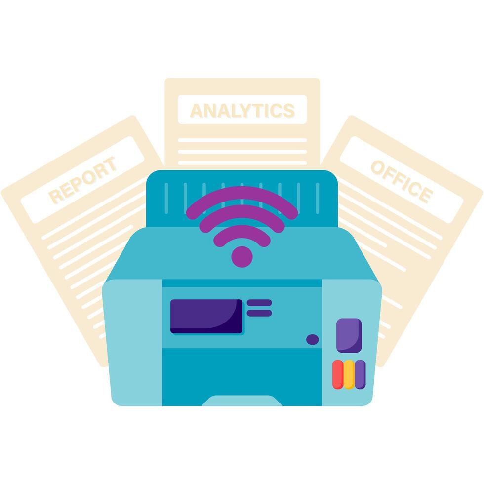 printer device with wifi technology vector