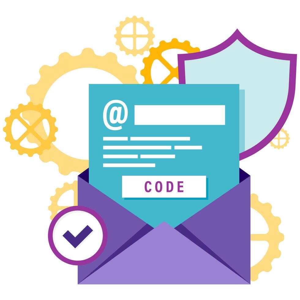 email code verification and access points vector