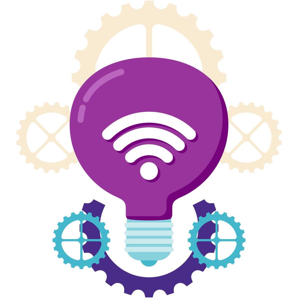 light bulb with wifi symbol in the middle vector