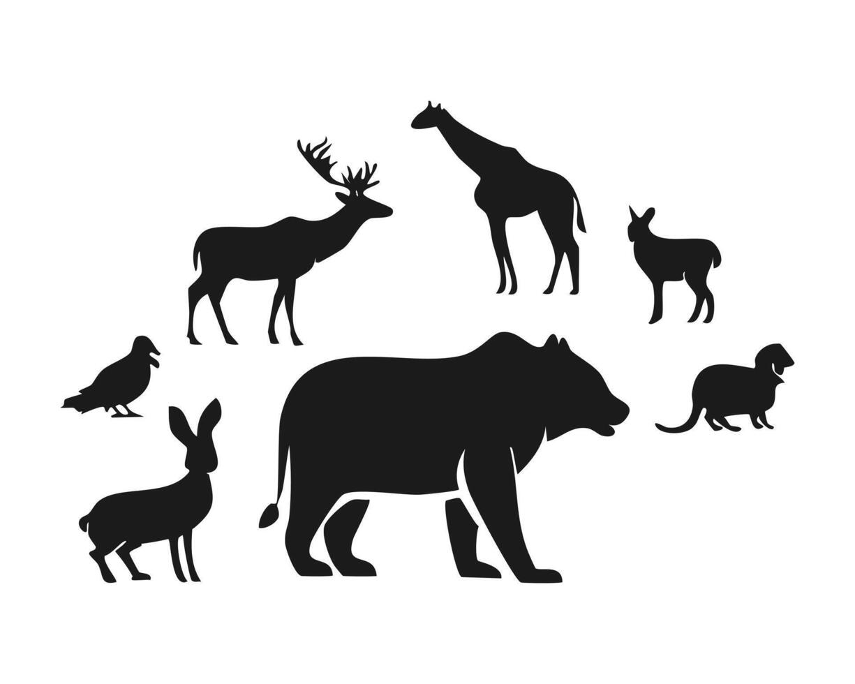 Animal silhouettes desi vector