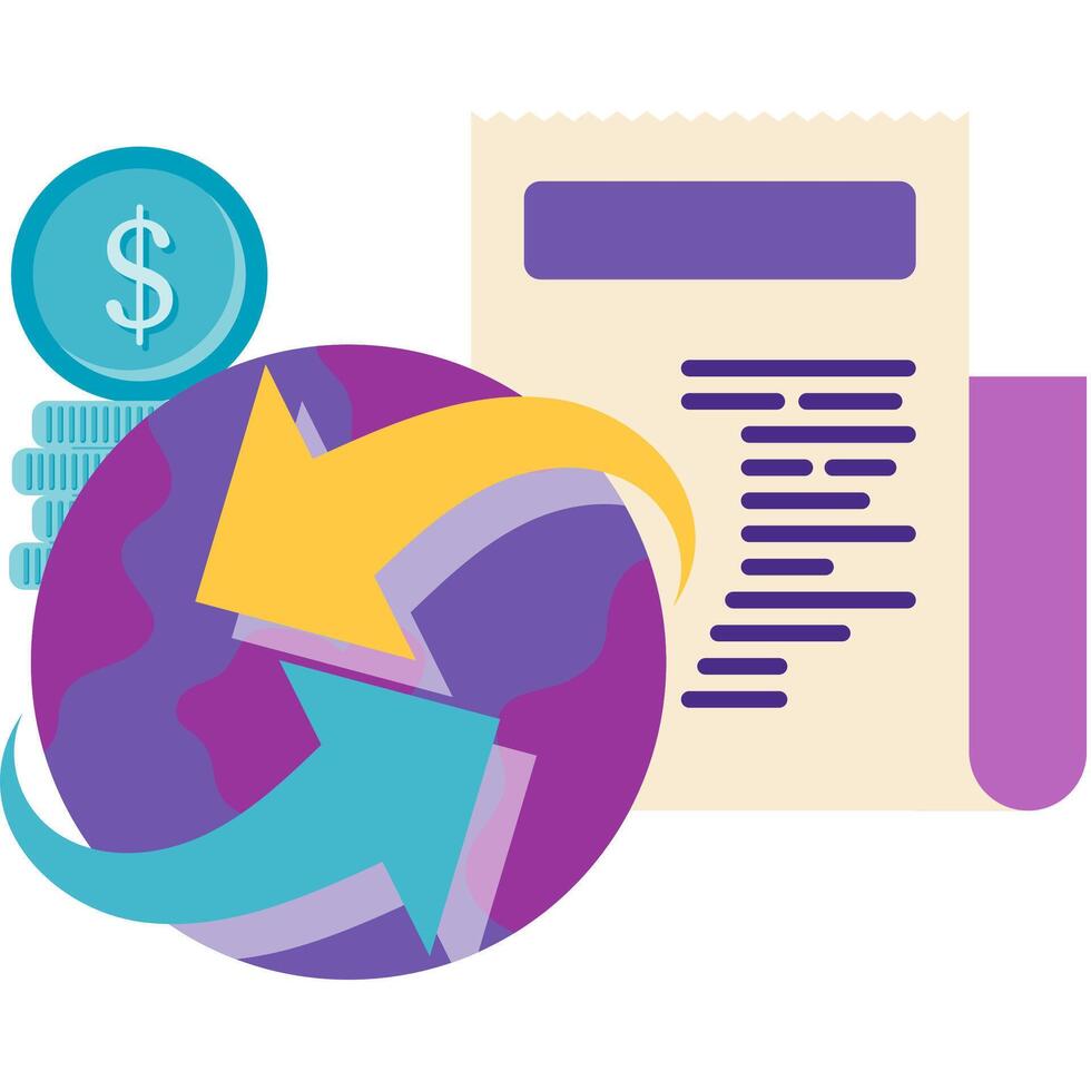 global transactions, business and finance vector