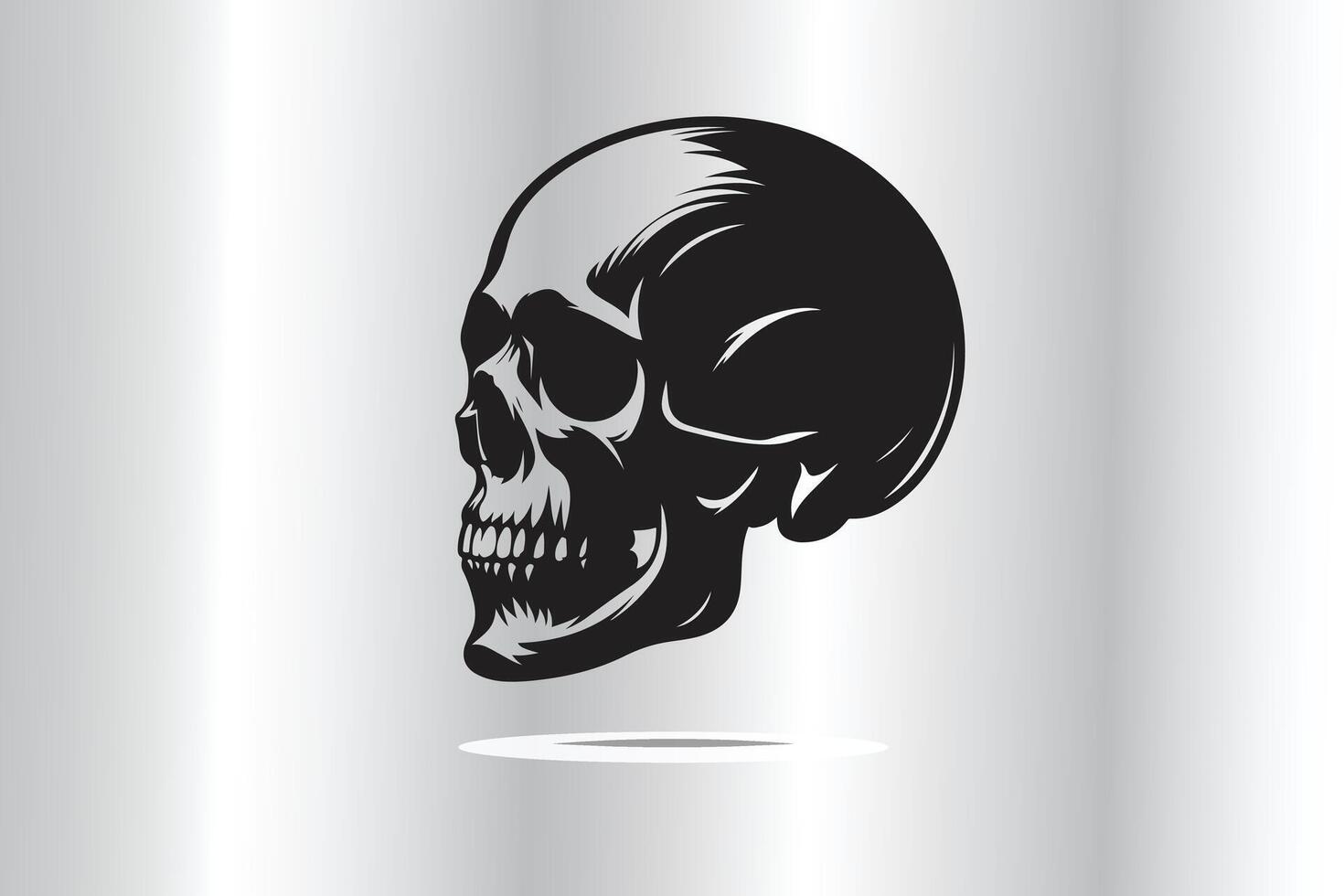 silhouette of skull in different style vector