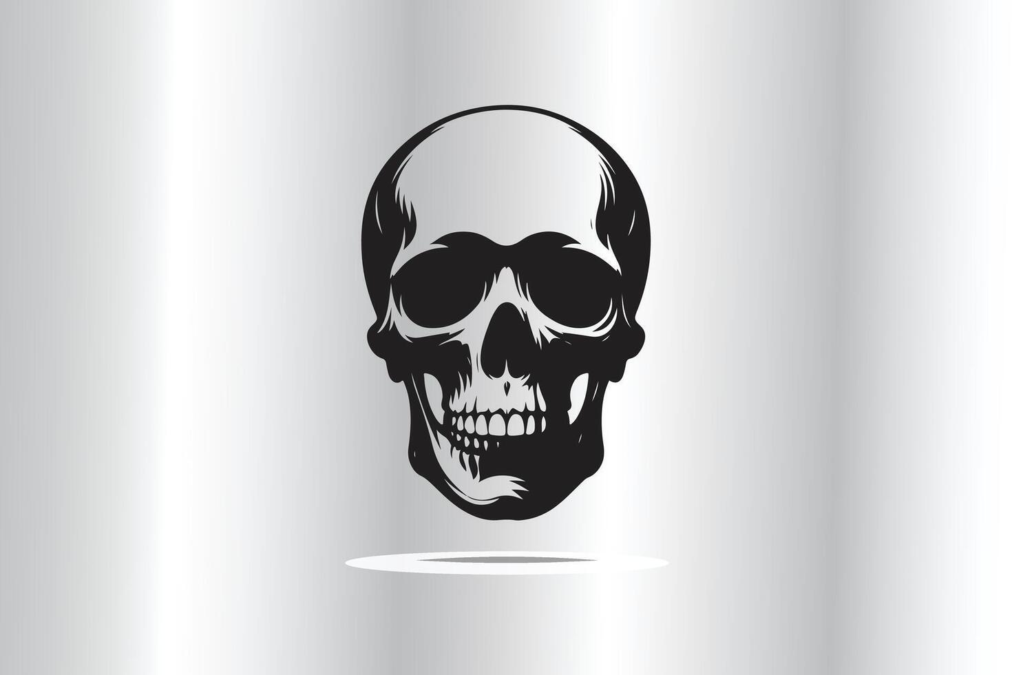 silhouette of skull in front view vector