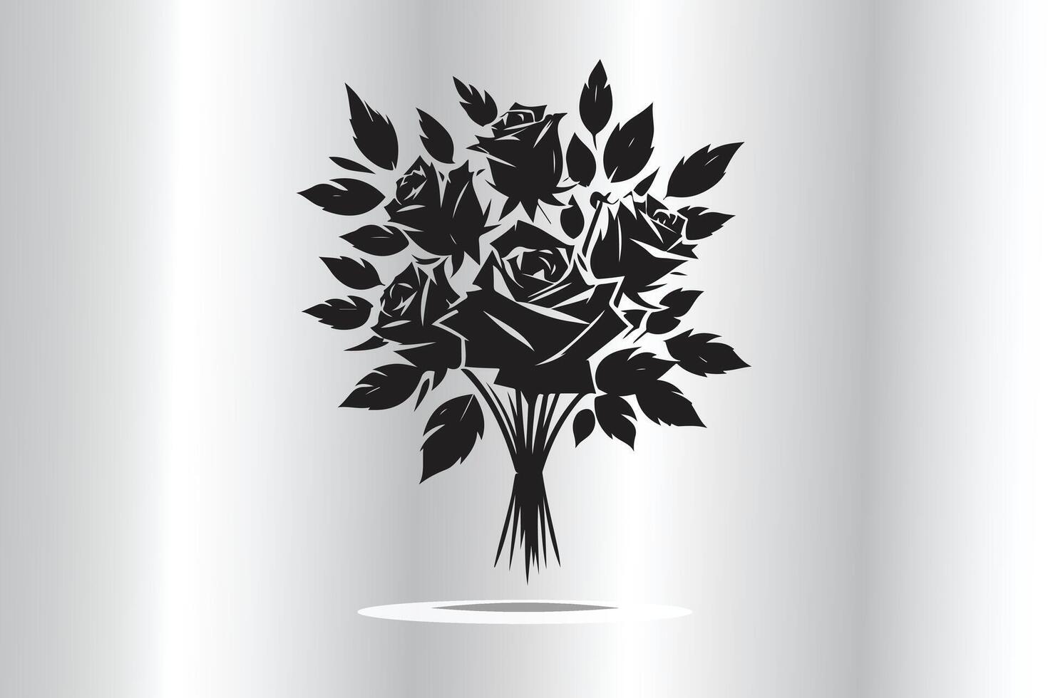 Bouquet of rose in bkack vector