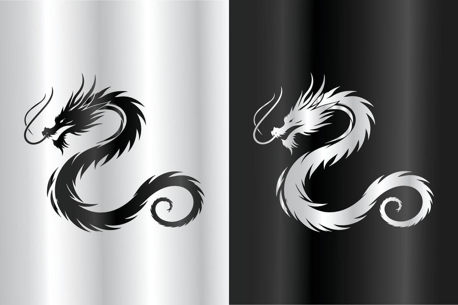 Chinese mythology of dragon with a long body for logo vector