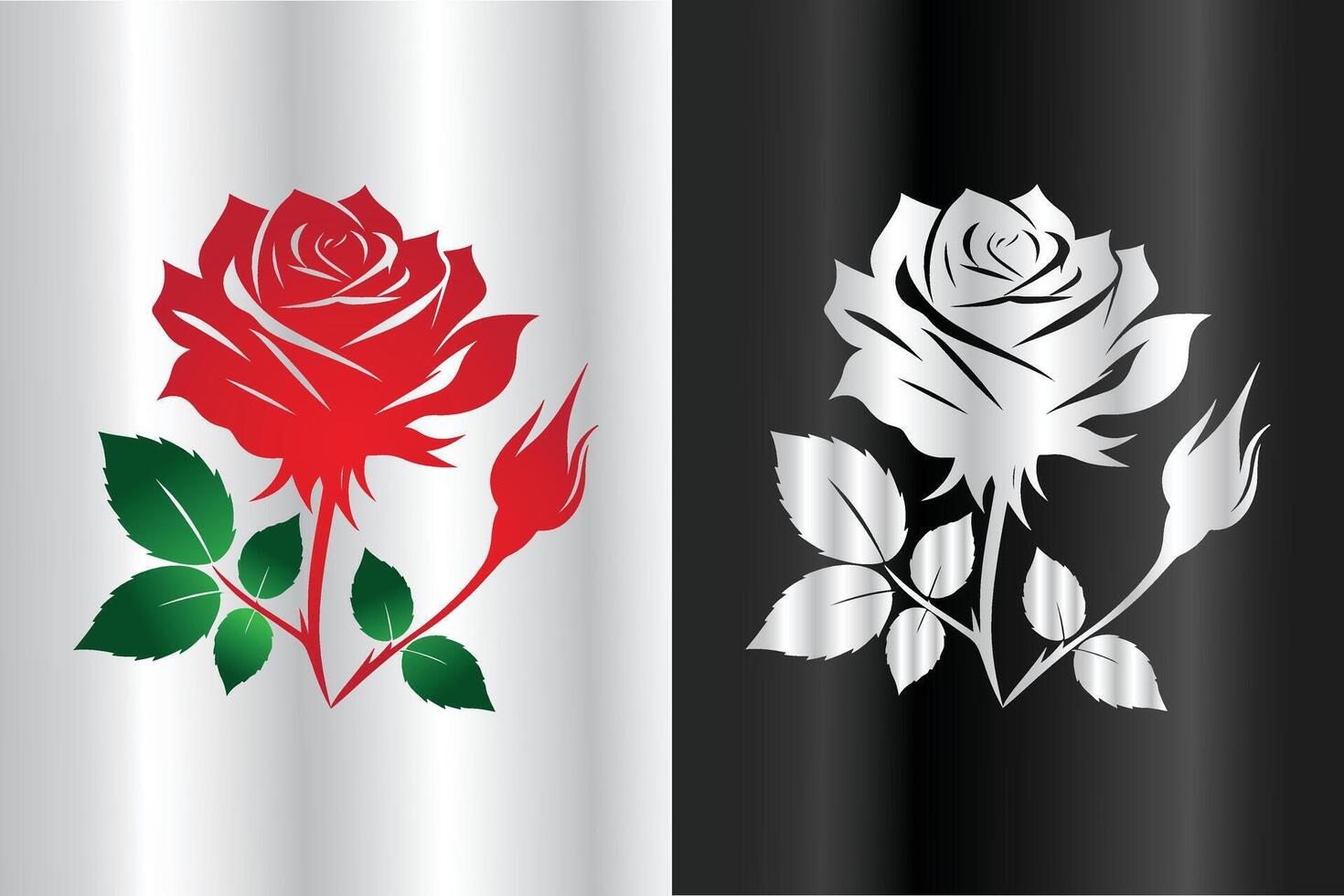 red rose in a different style vector