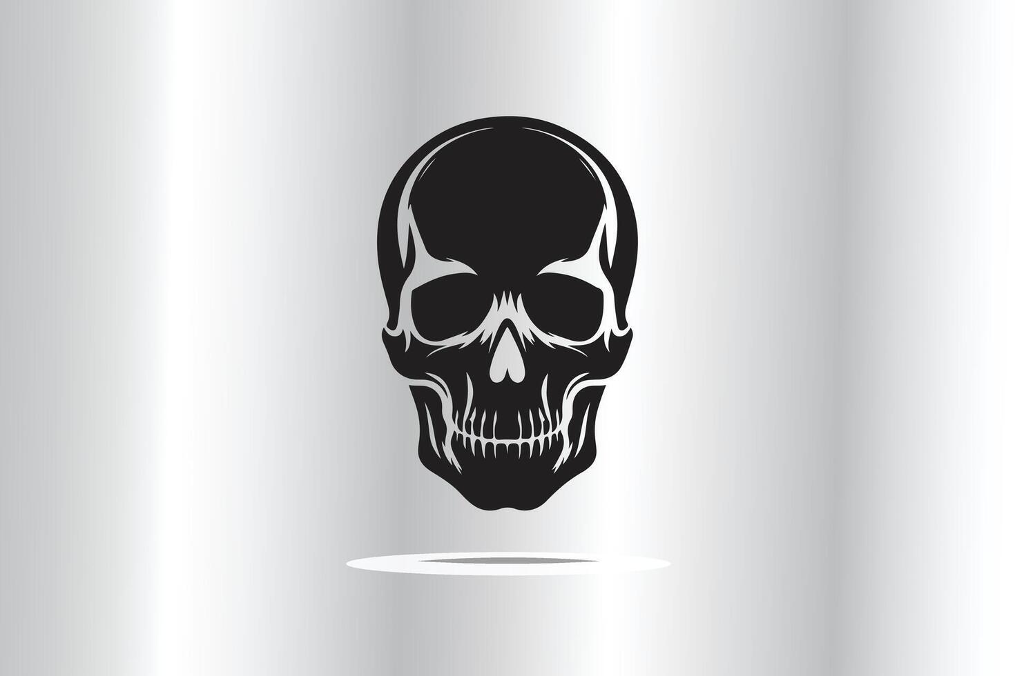 silhouette of skull in front side vector