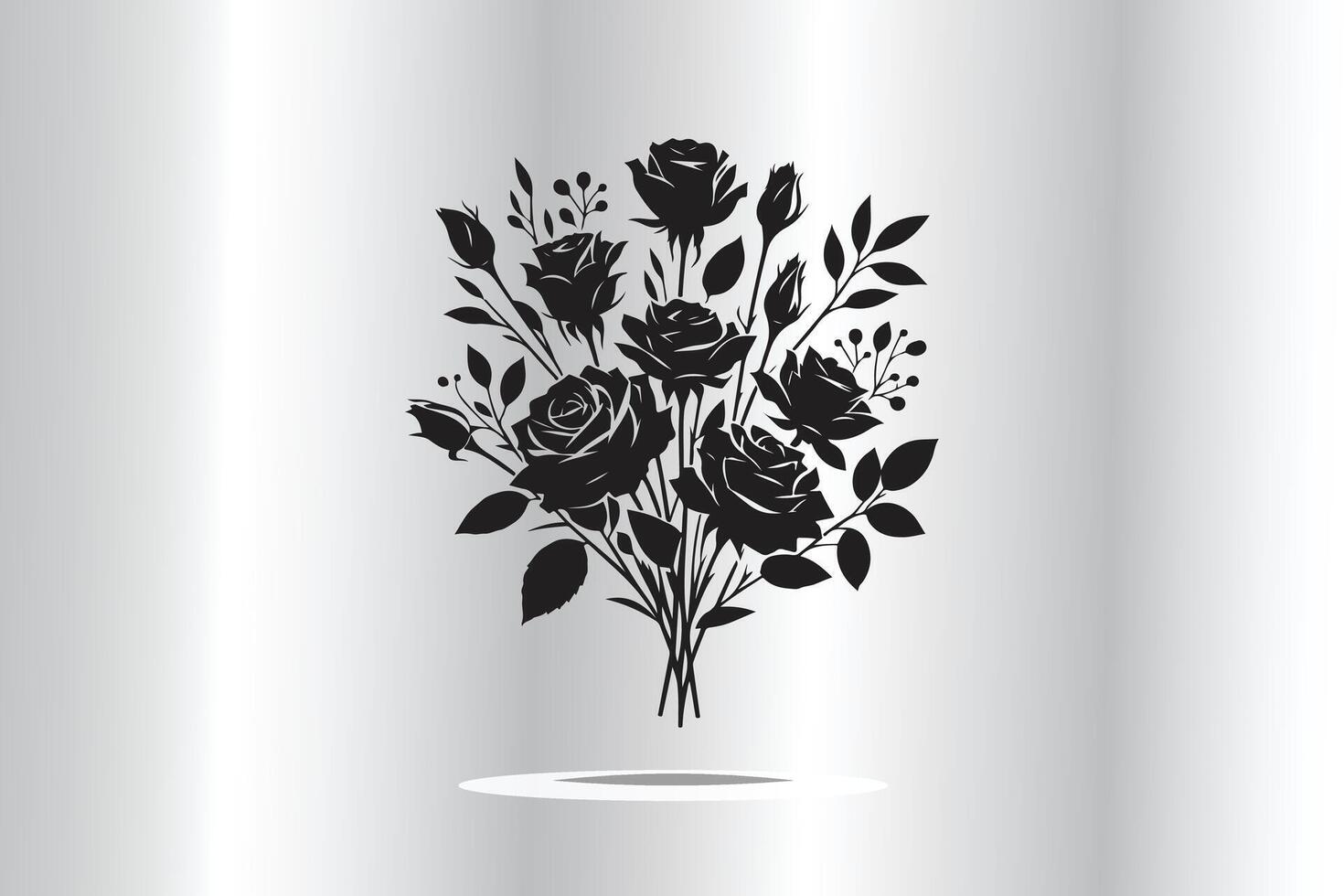 Rose bouquet in black vector