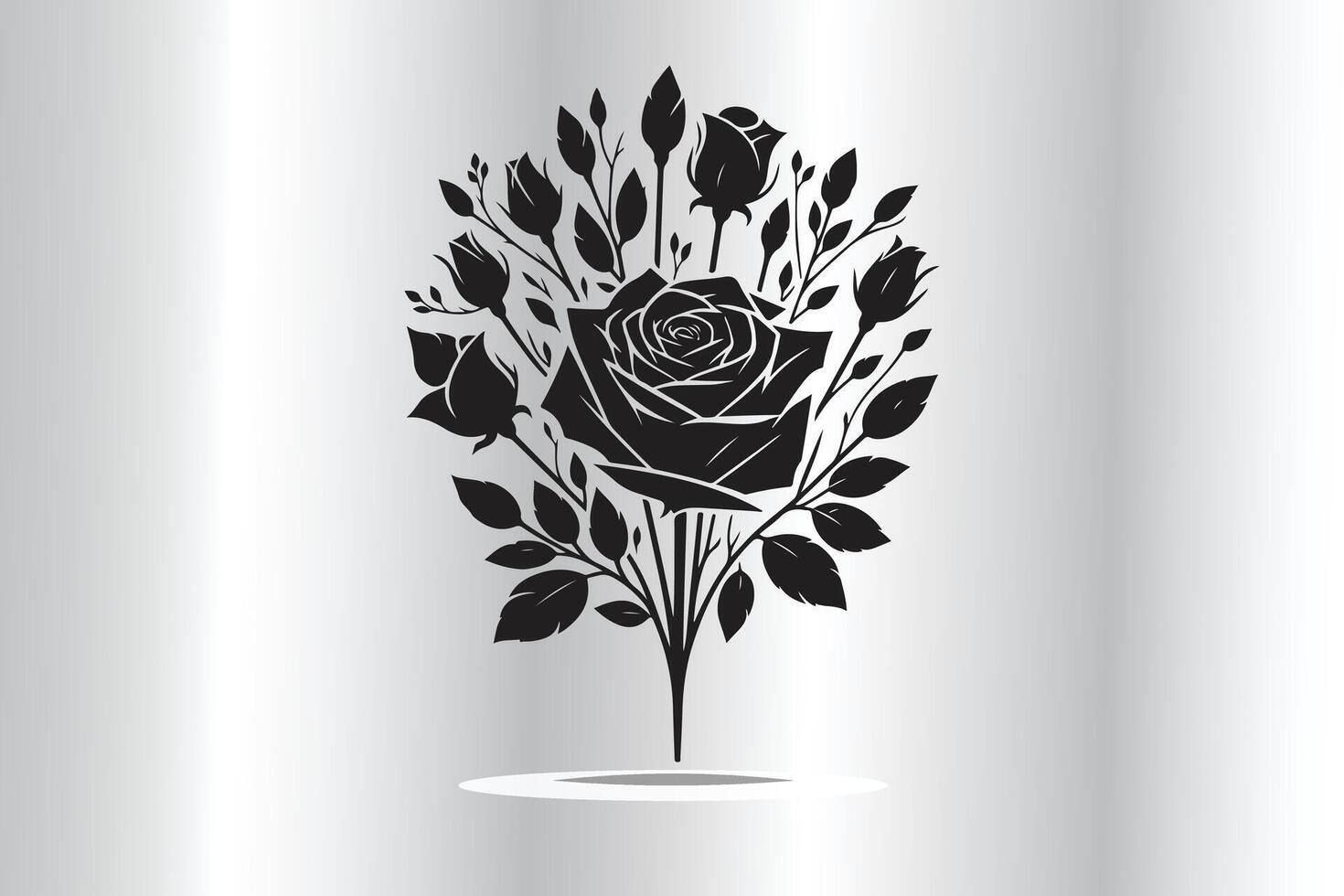 Rose bouquet in different style vector