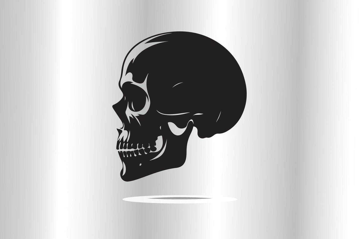 silhouette of skull in a view side vector
