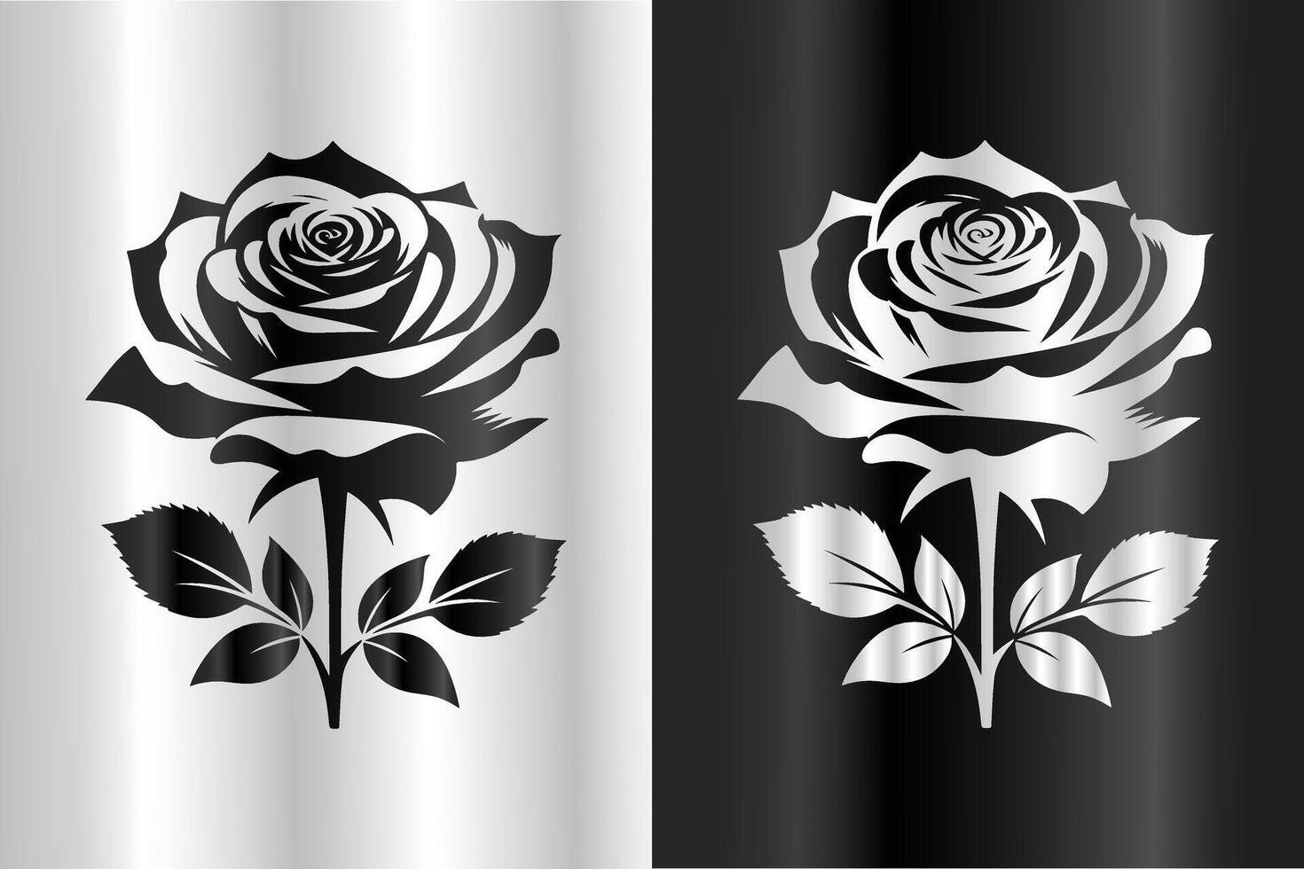 rose in a different black and white gradient vector