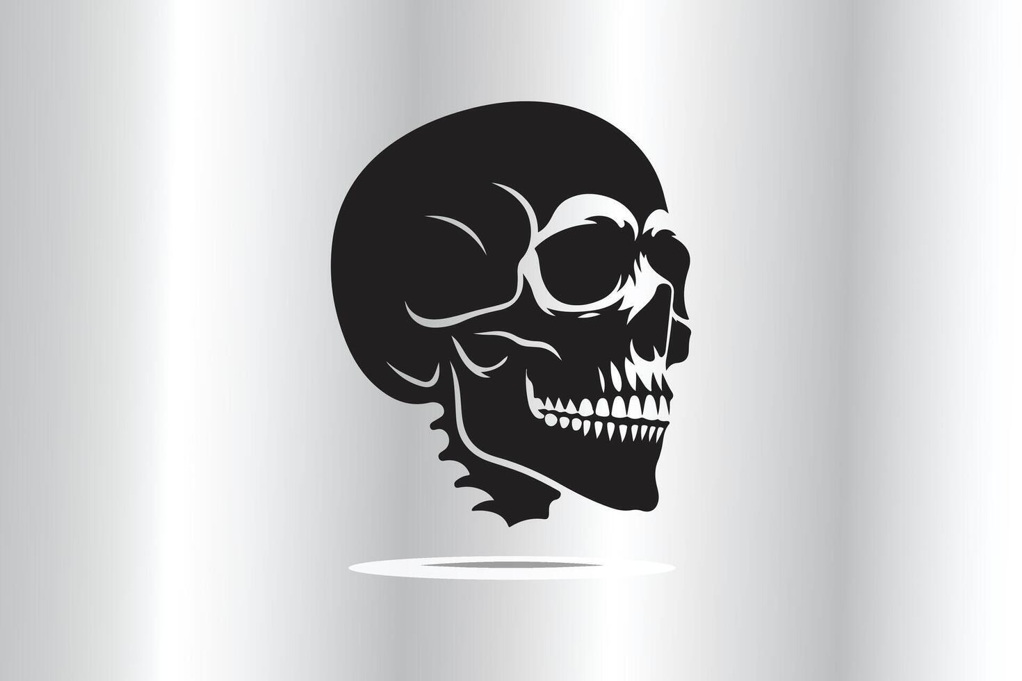 silhouette of skull in side view vector