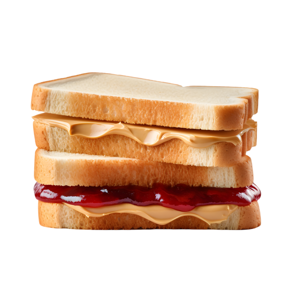 Delicious peanut butter and jelly sandwich kitchen food photography cozy home close-up culinary delight png
