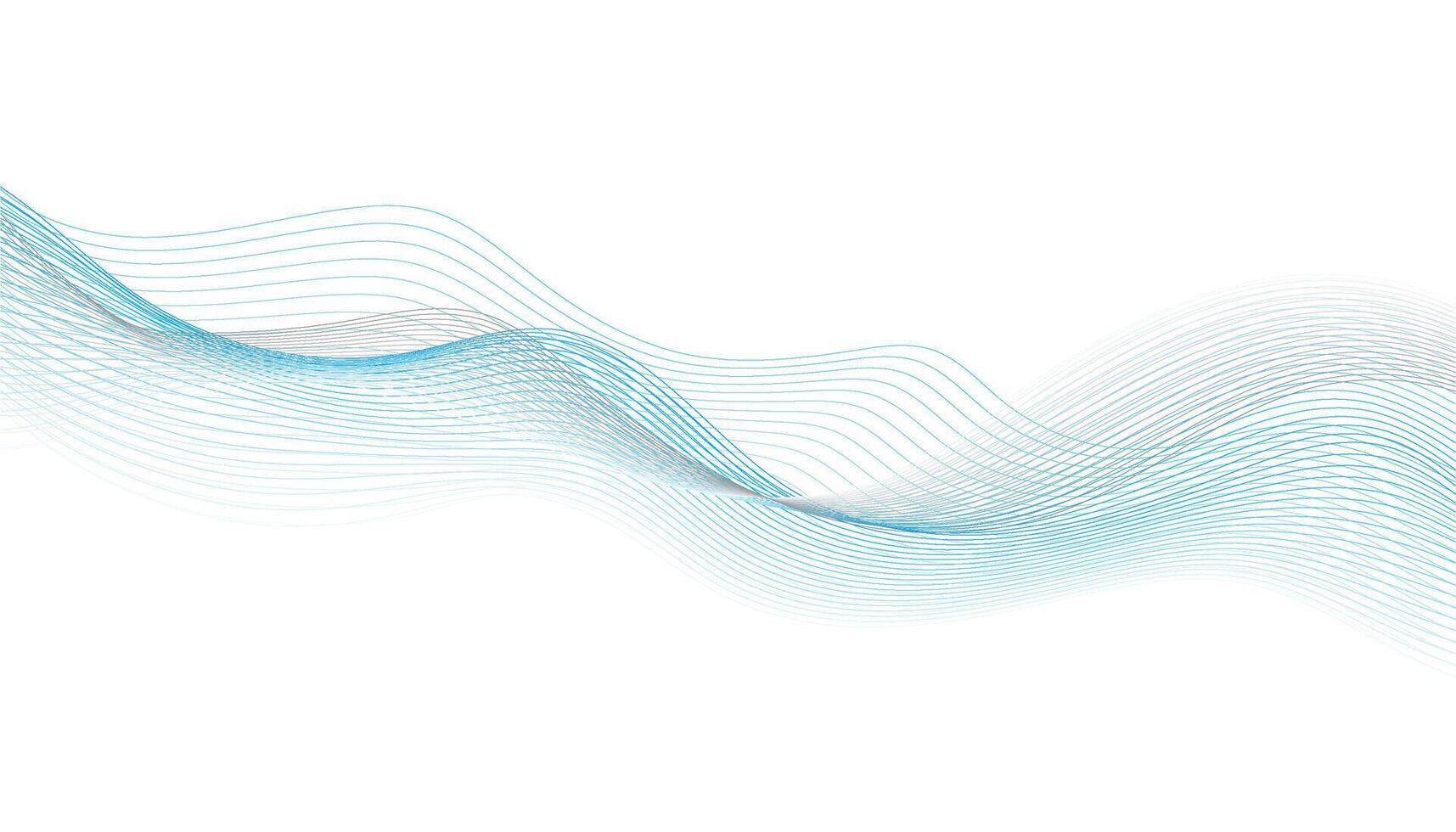 Abstract Blue Wave Lines. Modern Flowing Digital Background vector
