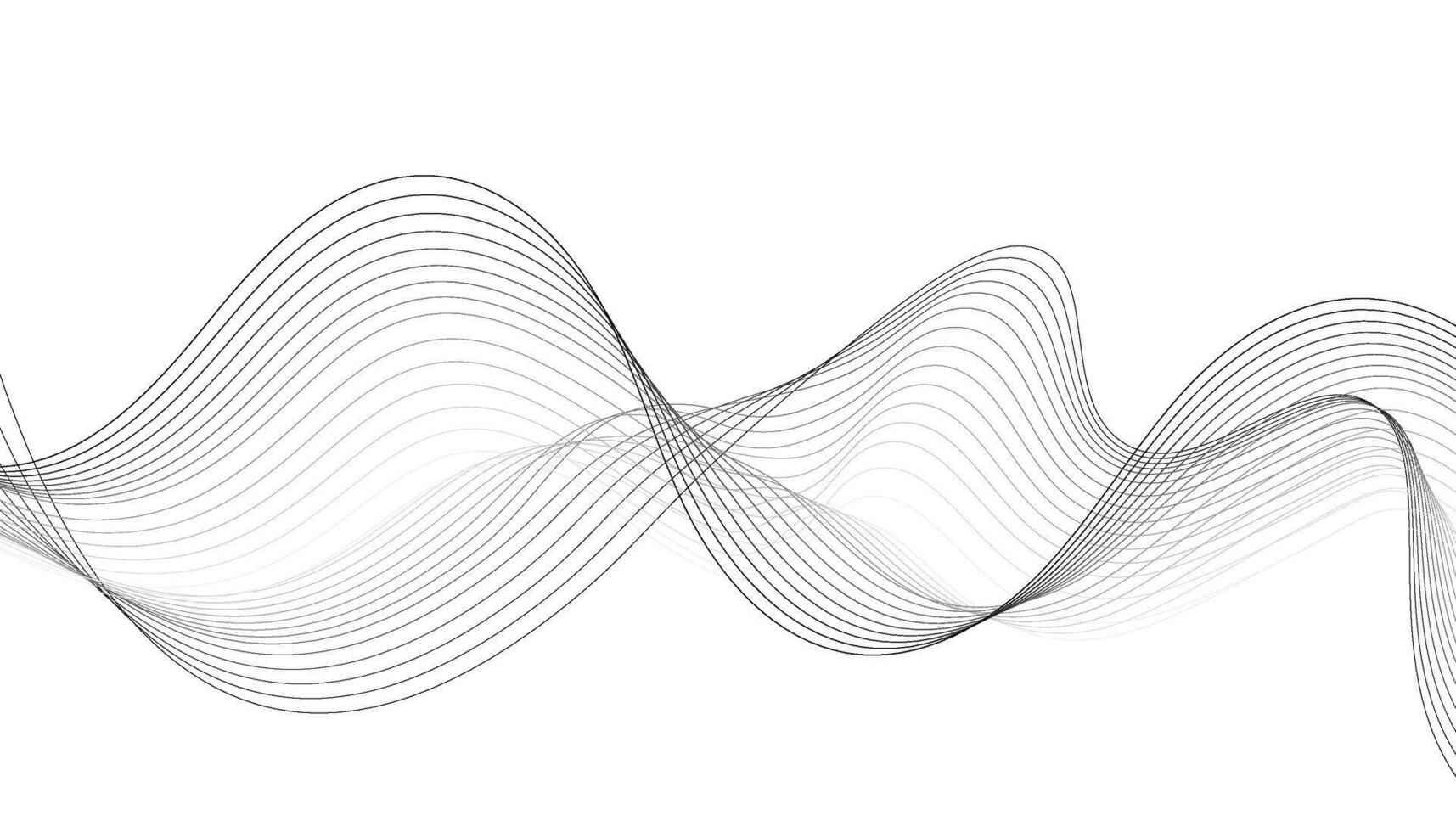 Black Wavy Line Abstract Background. Modern Flowing Design vector