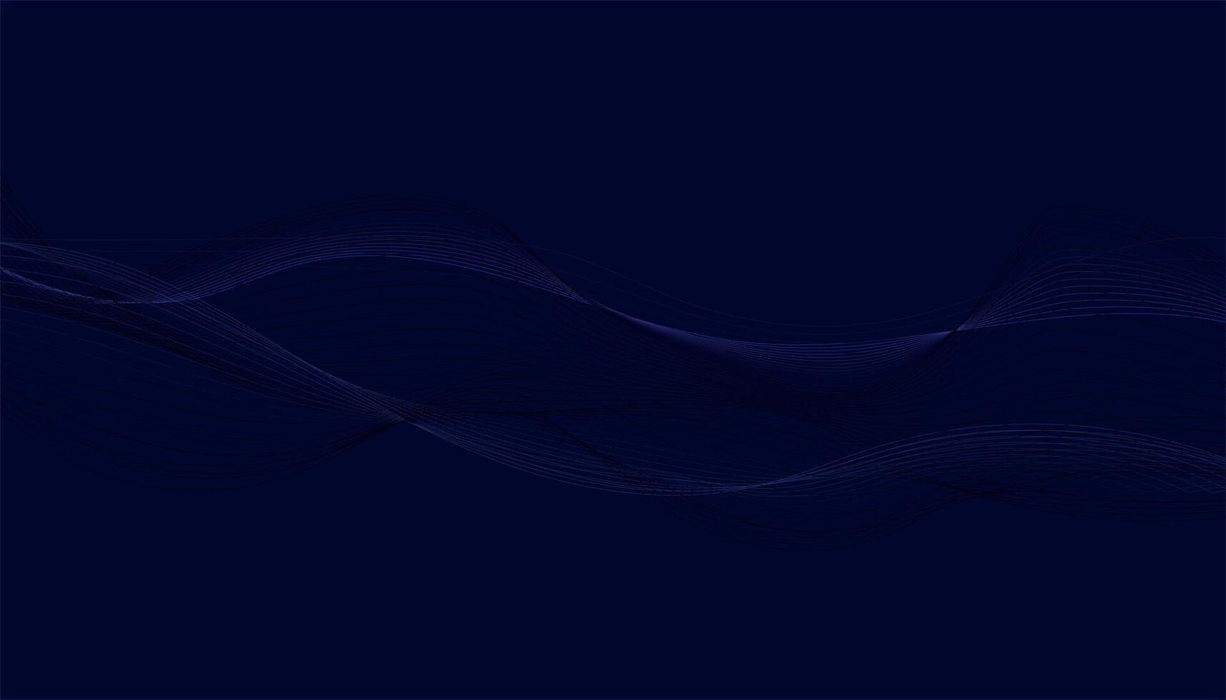 Dark Abstract Wavy Lines Background. Elegant Flowing Design vector
