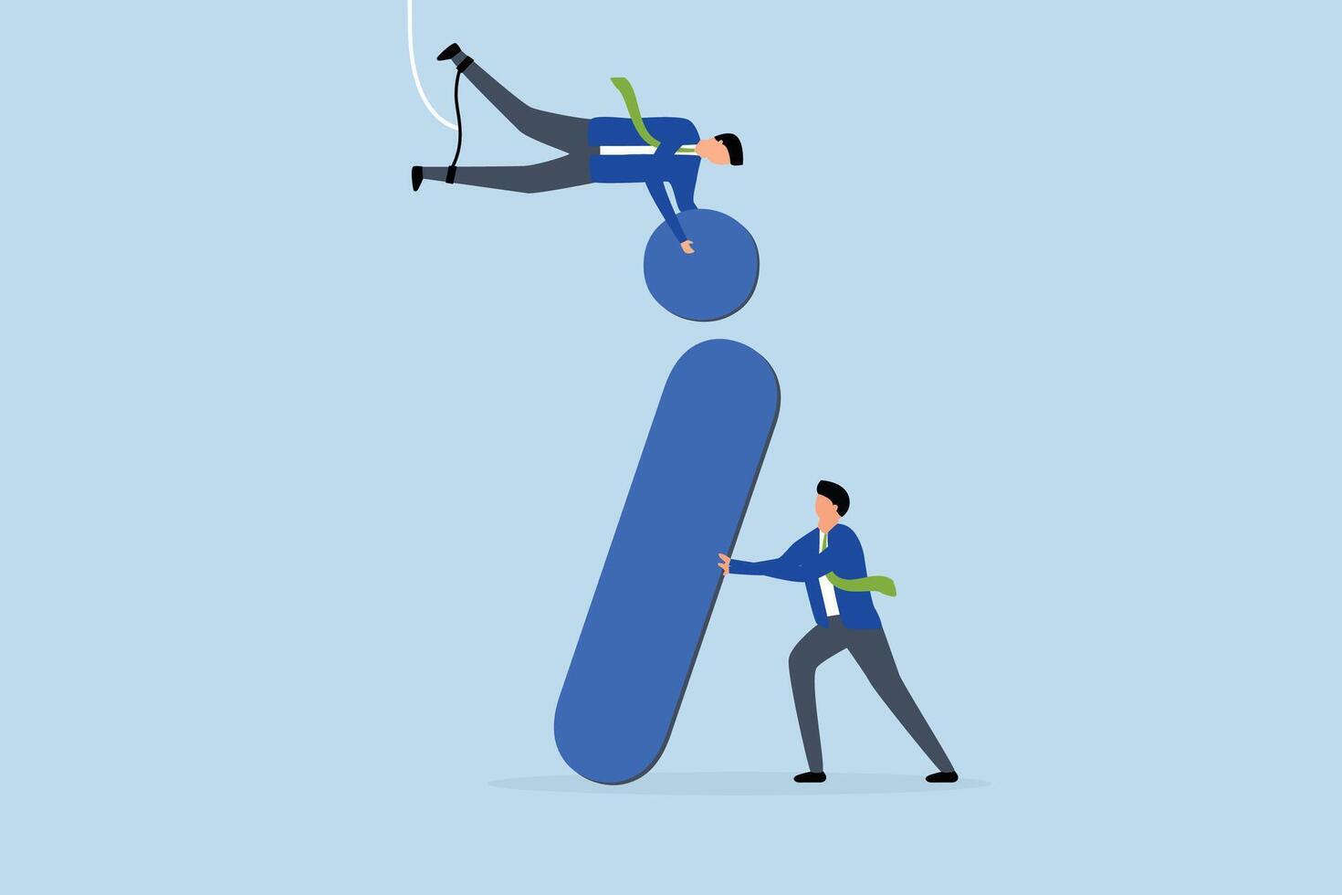 Information center, businessman team help building information symbol. vector