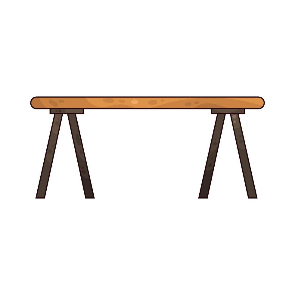 wooden console table vector