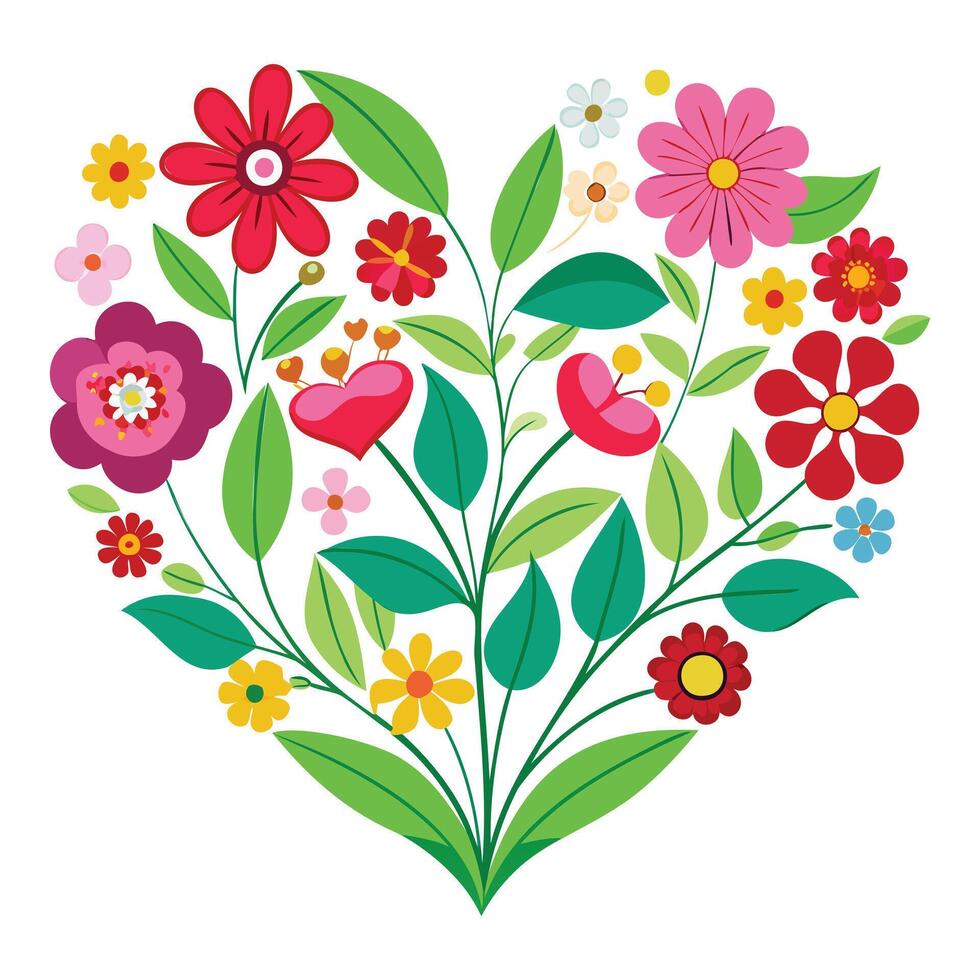 Floral Heart Art Romantic and Graceful Blooms vector
