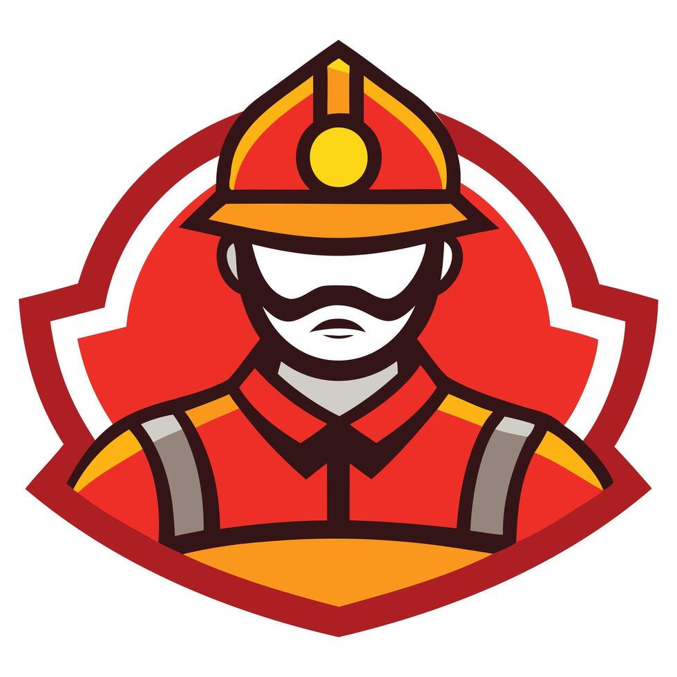 Bold Firefighter Mascot Logo vector