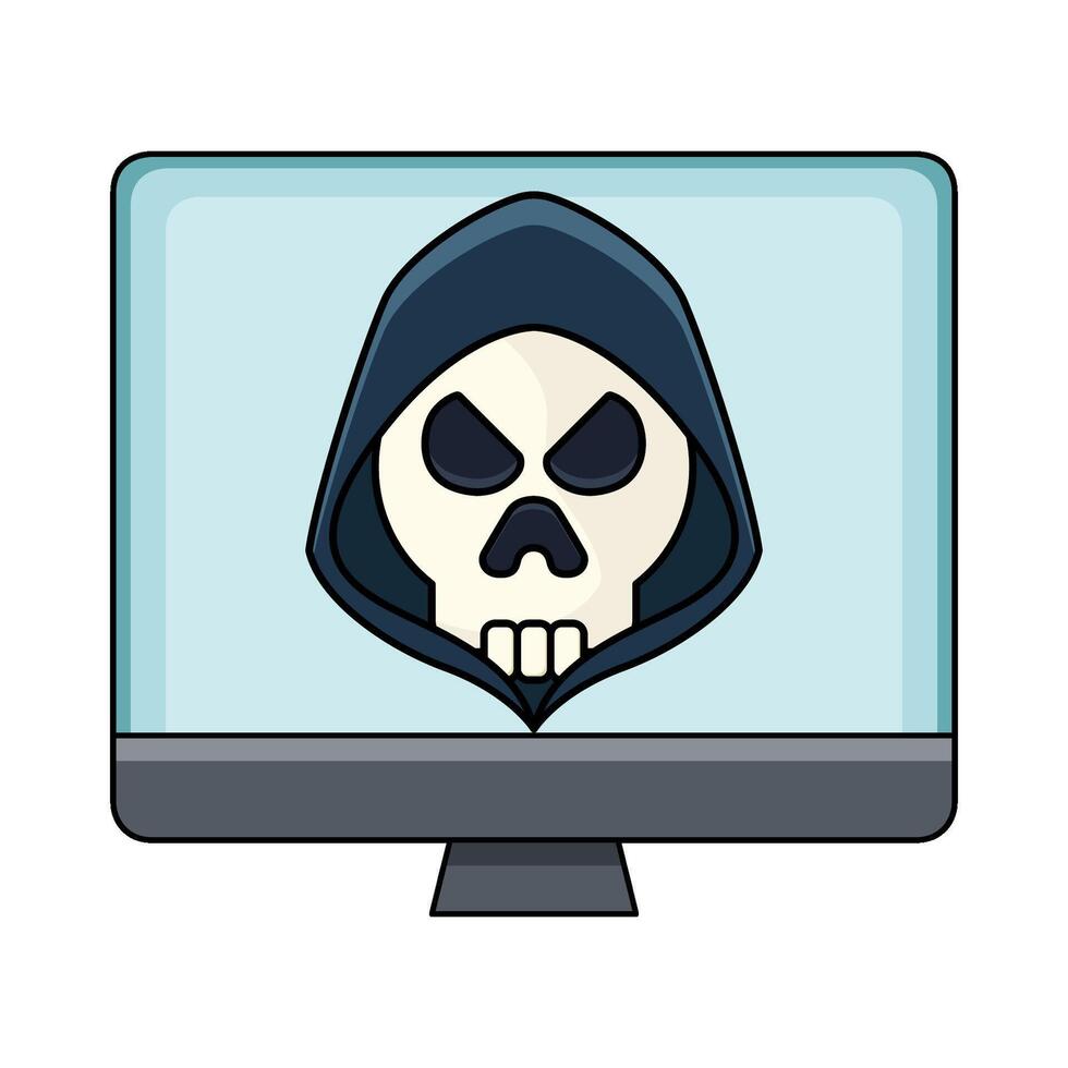 illustration of Hacked computer vector