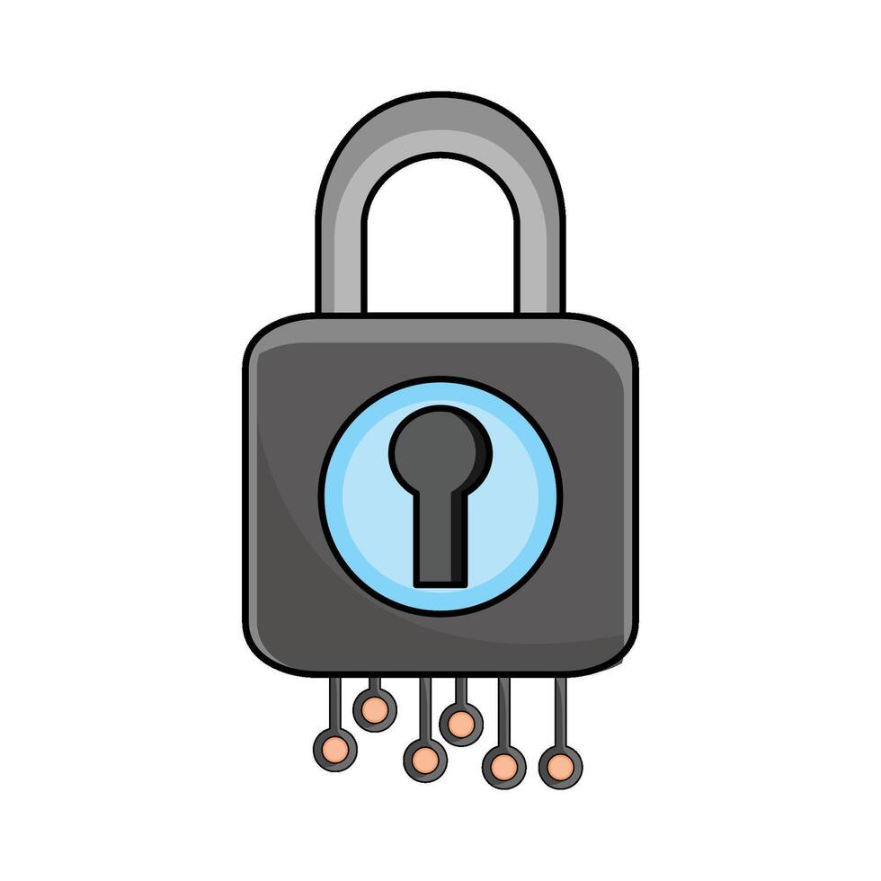 illustration of digital lock vector