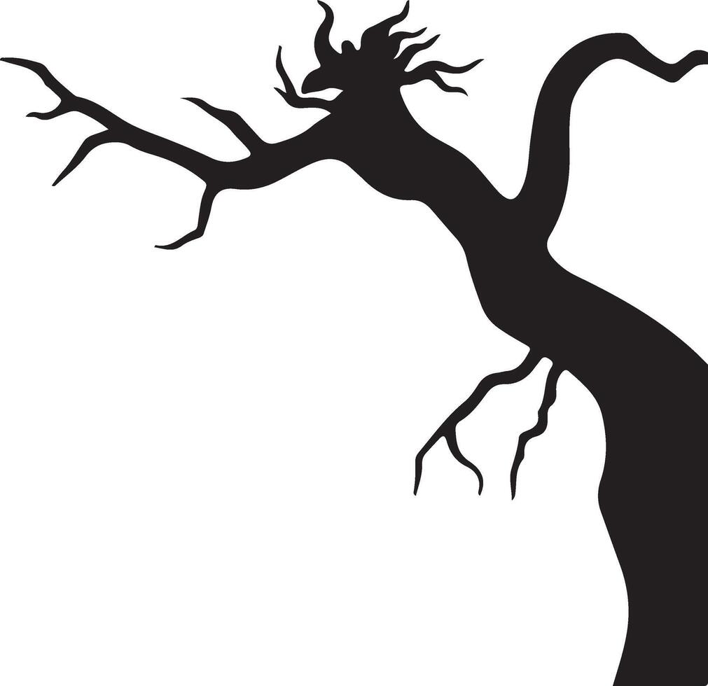 A tree silhouette that looks like a deer on a white background. vector