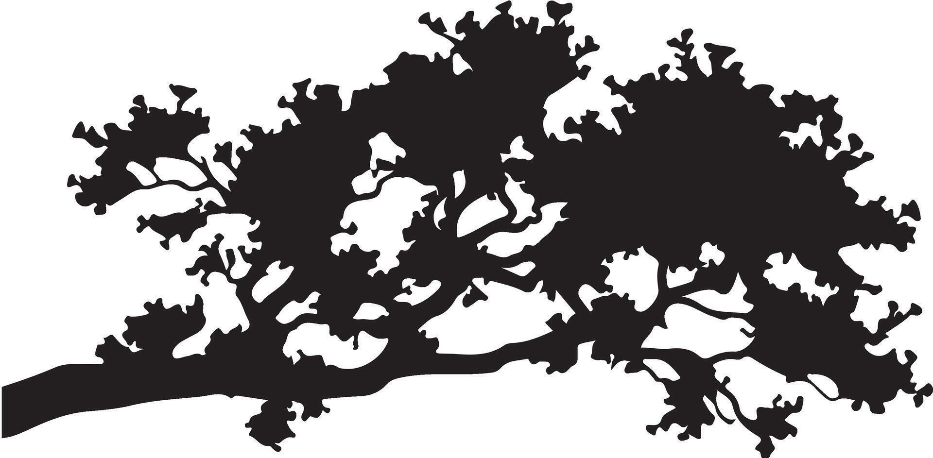 Tree isolated branches, silhouette illustration design on white background vector
