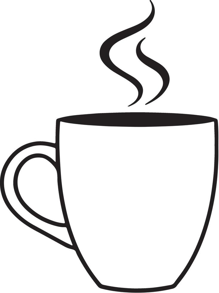 Steaming Coffee Mug Silhouette on white background vector