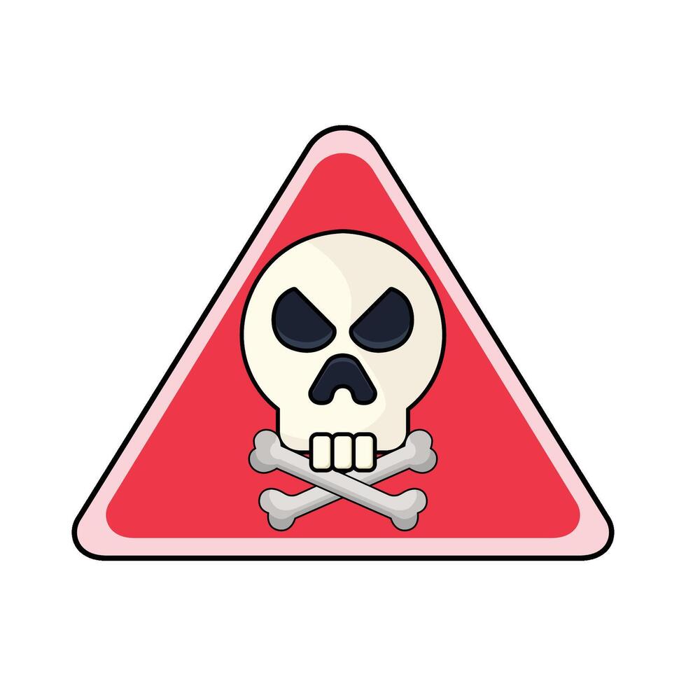 skull and bone danger sign vector