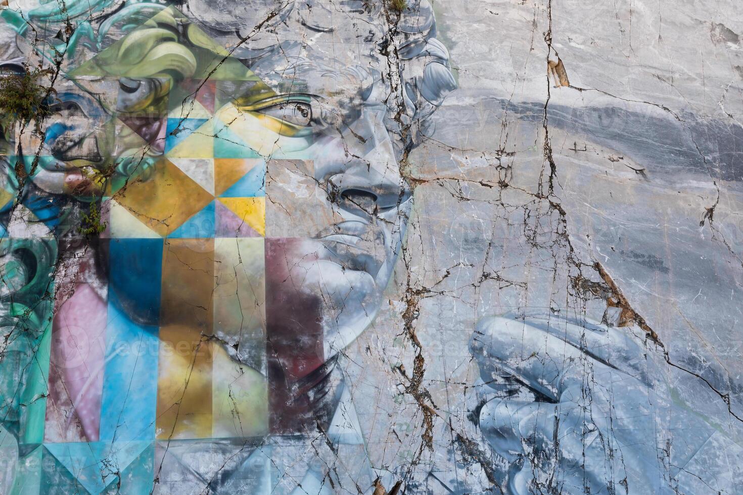 David by Michelangelo copy, from the street artist Kobra photo