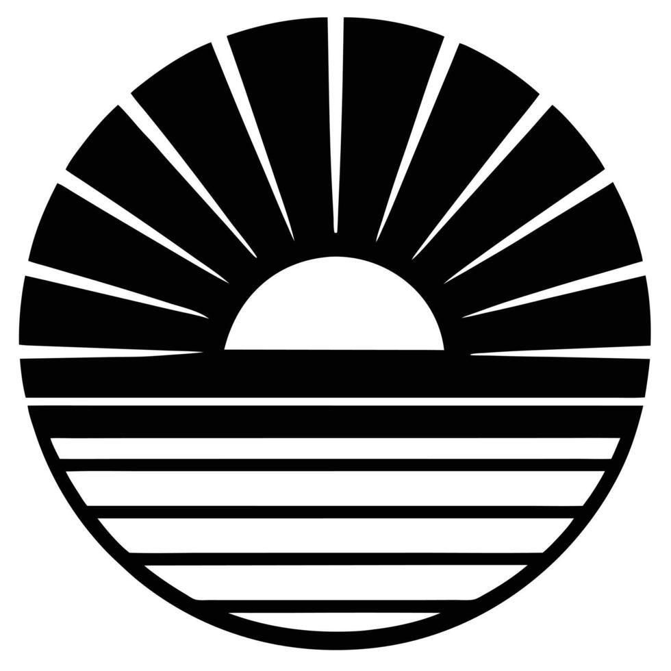 Sunrise over the sea illustration vector