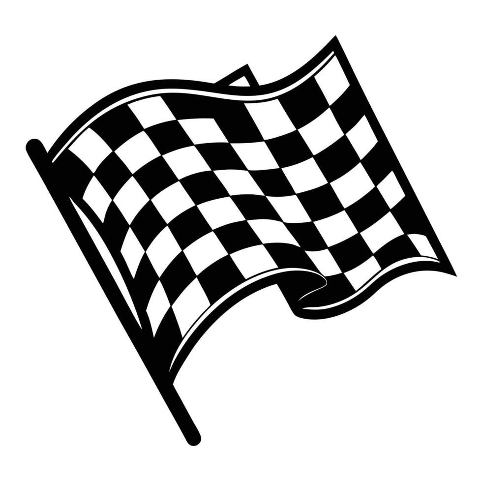 Checkered flag racing car decal vector