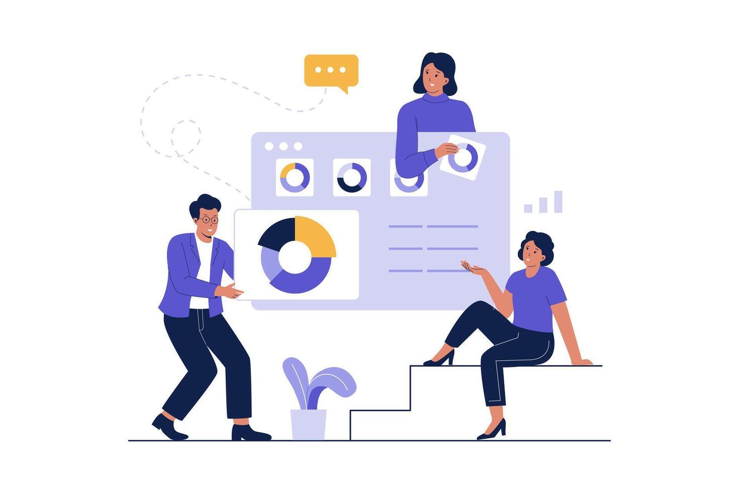 Illustration of Data analyst business concept vector