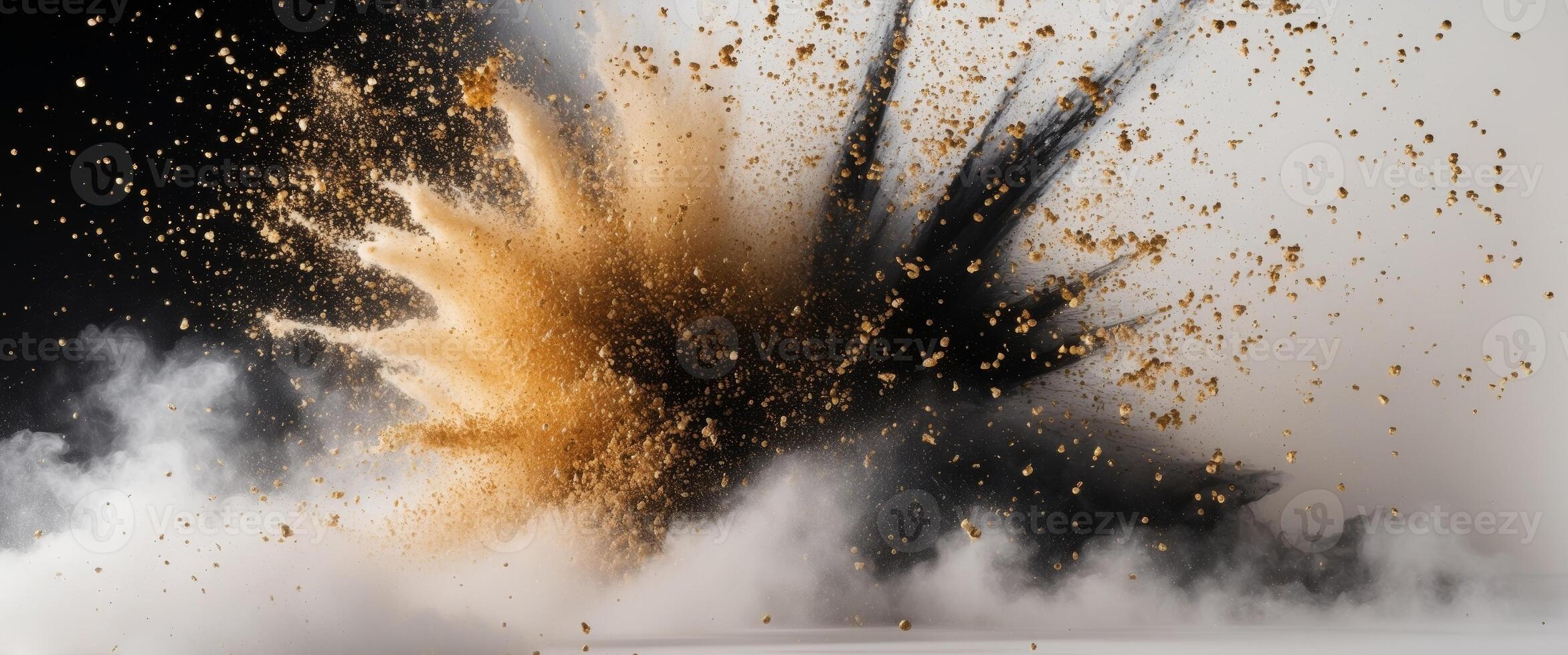 A large explosion of dust and smoke photo
