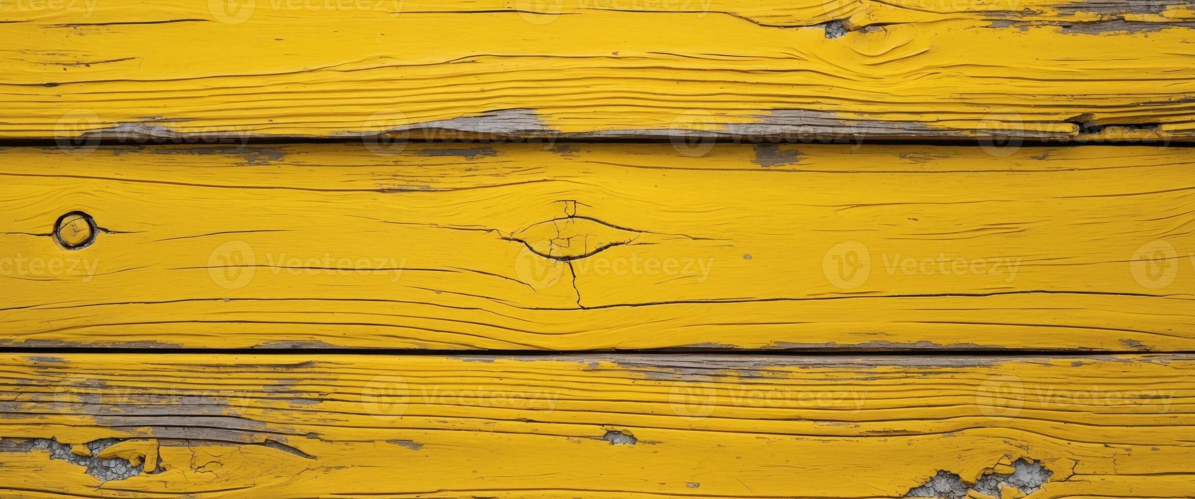 Bright Yellow Weathered Wooden Plank Texture Ideal for Backgrounds and Design Projects. photo