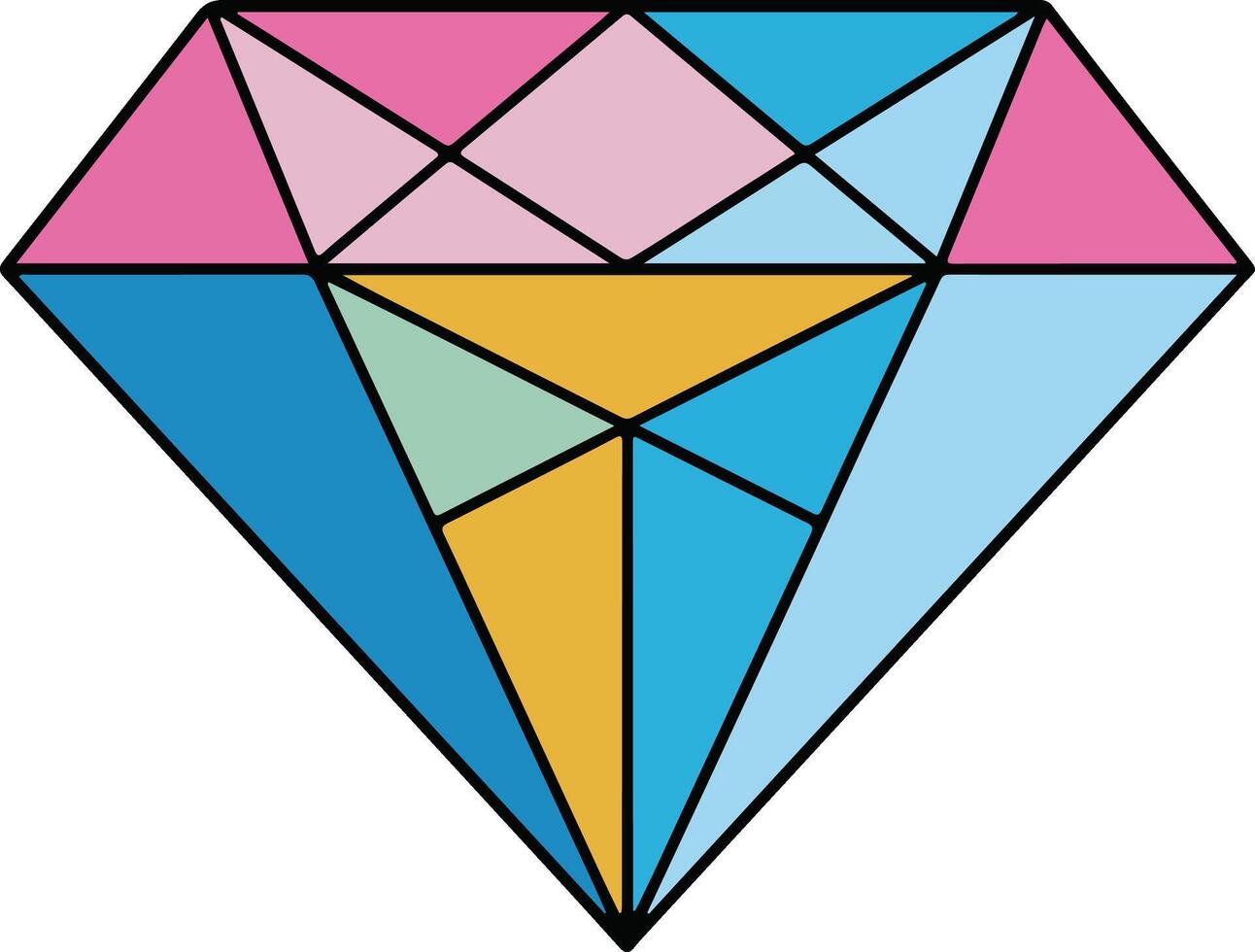 diamond with colorful vector