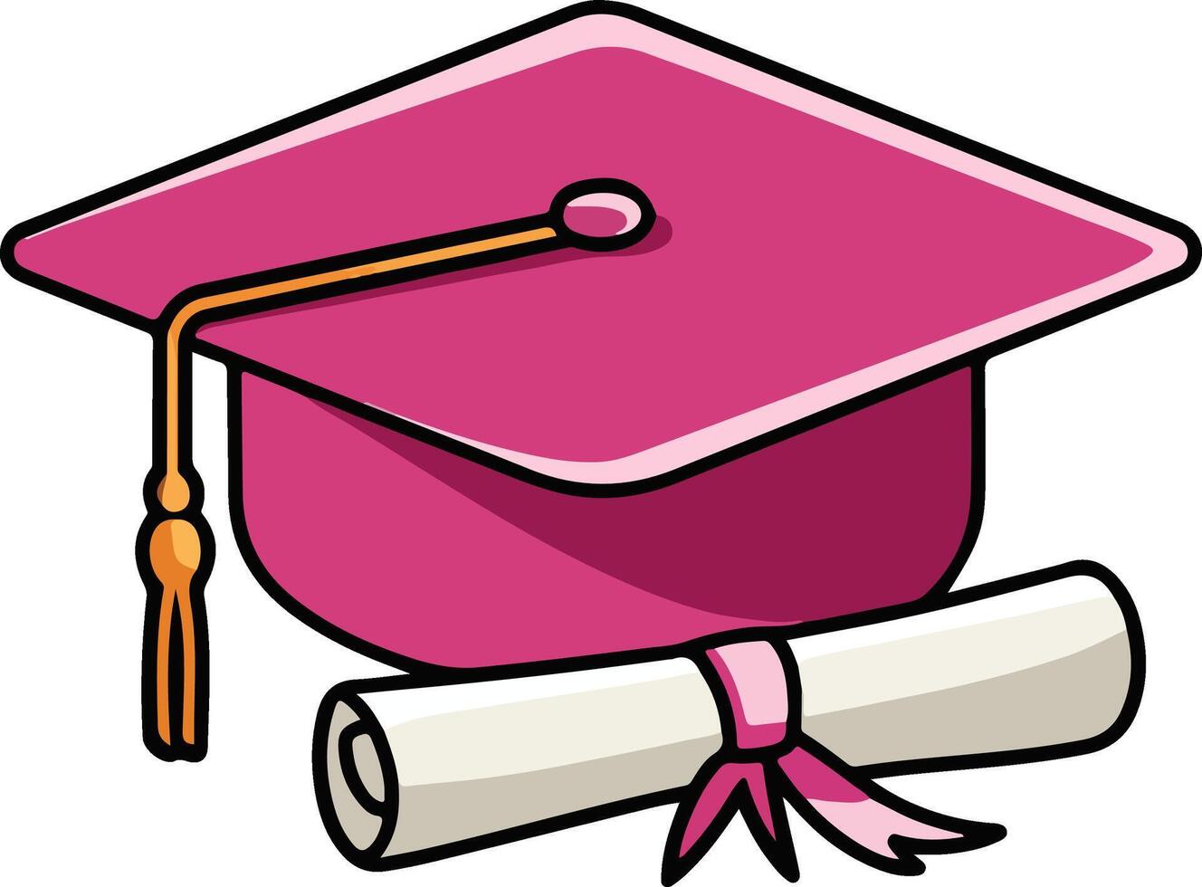 graduation cap and diploma clipart vector