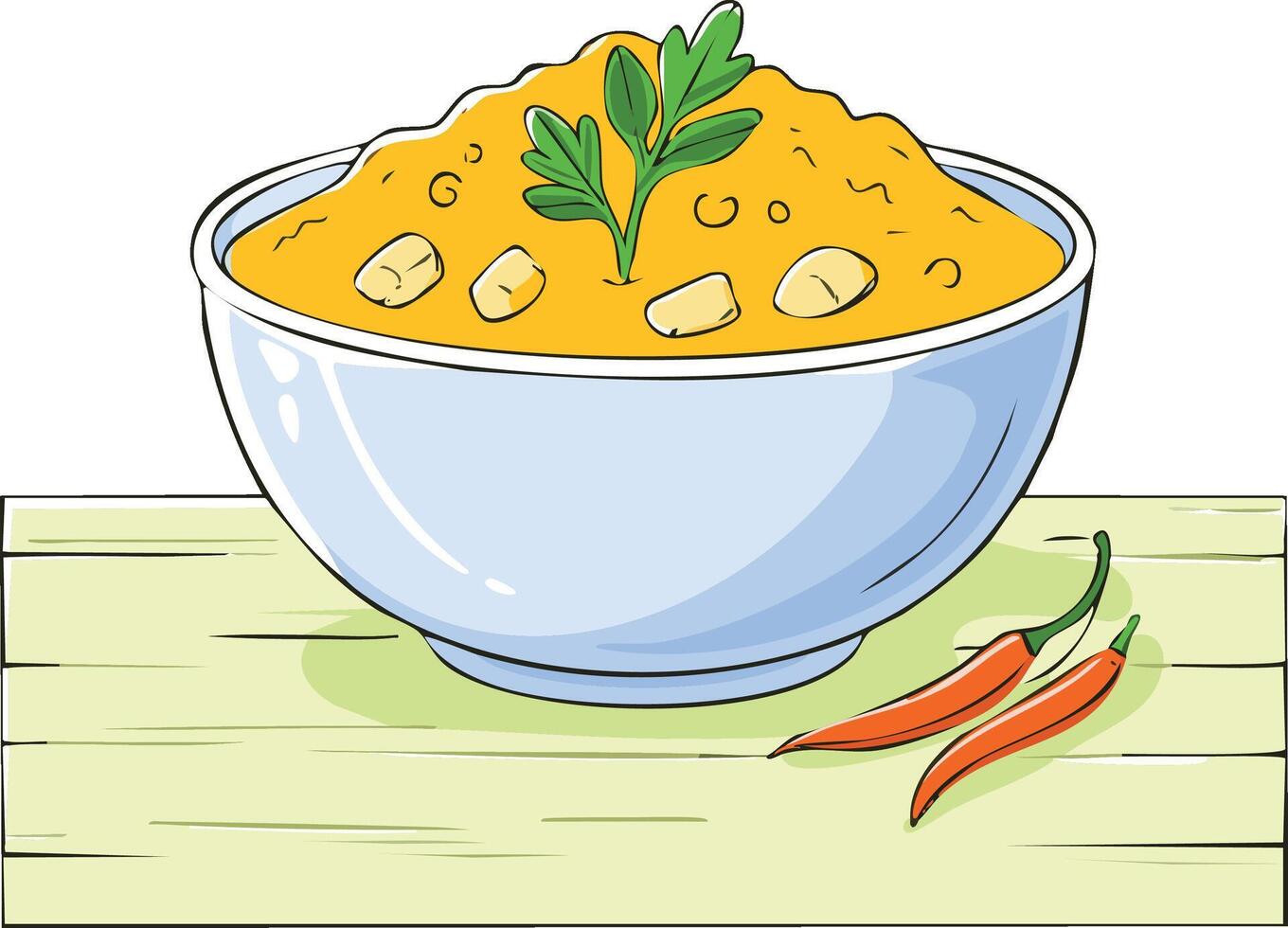curry in bowl vector