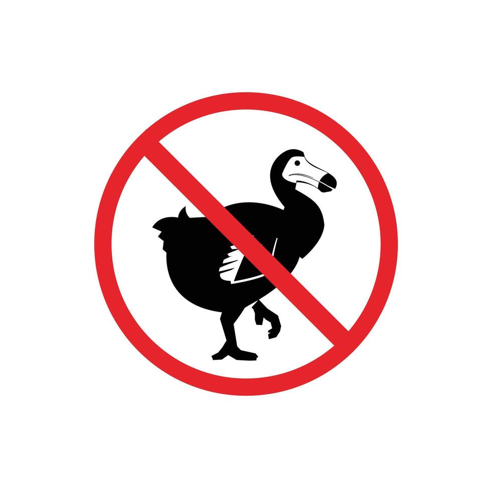 prohibited and dangerous signs. dodo danger. it is forbidden to bring dodo vector