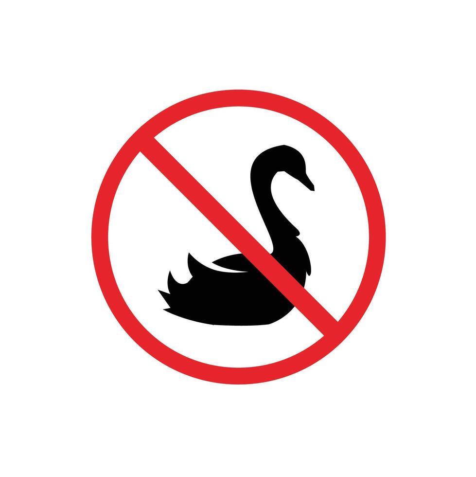 prohibited and dangerous signs. goose danger. it is forbidden to bring goose vector