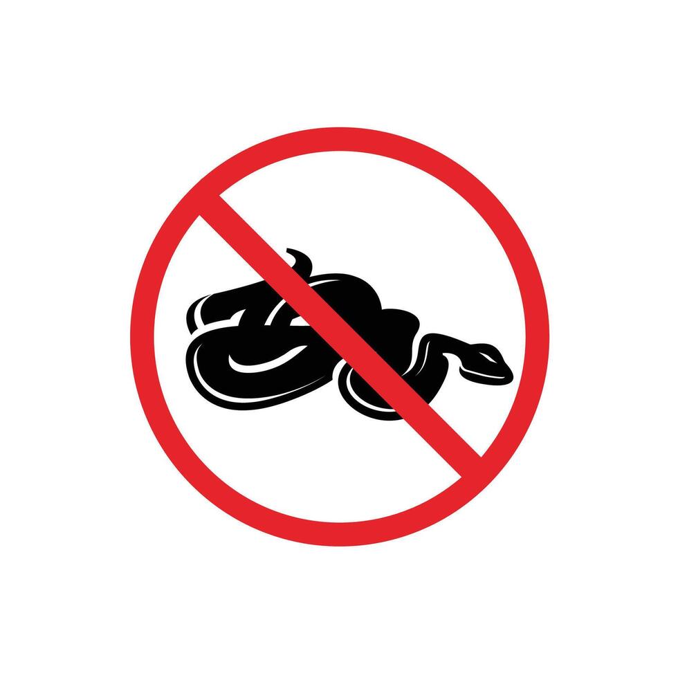 prohibited and dangerous signs. python danger. it is forbidden to bring python vector