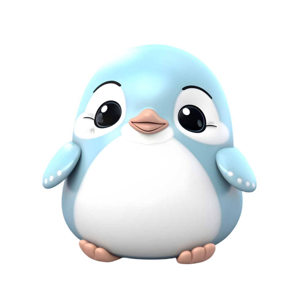 Joyful chibi penguin sliding on snow winter wonderland animation playful atmosphere whimsical view happiness concept png