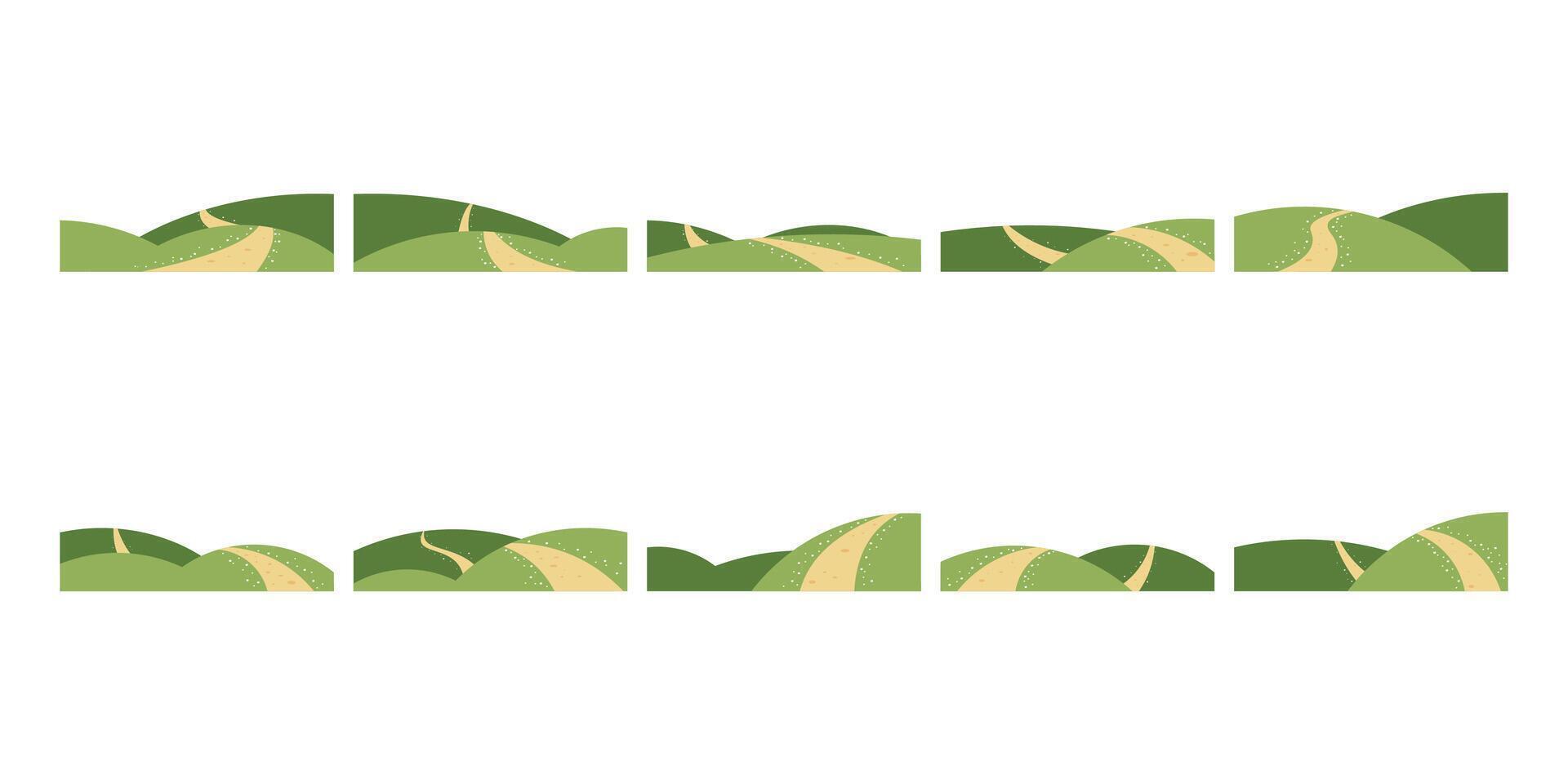 Green Hill with Pathway Illustration vector