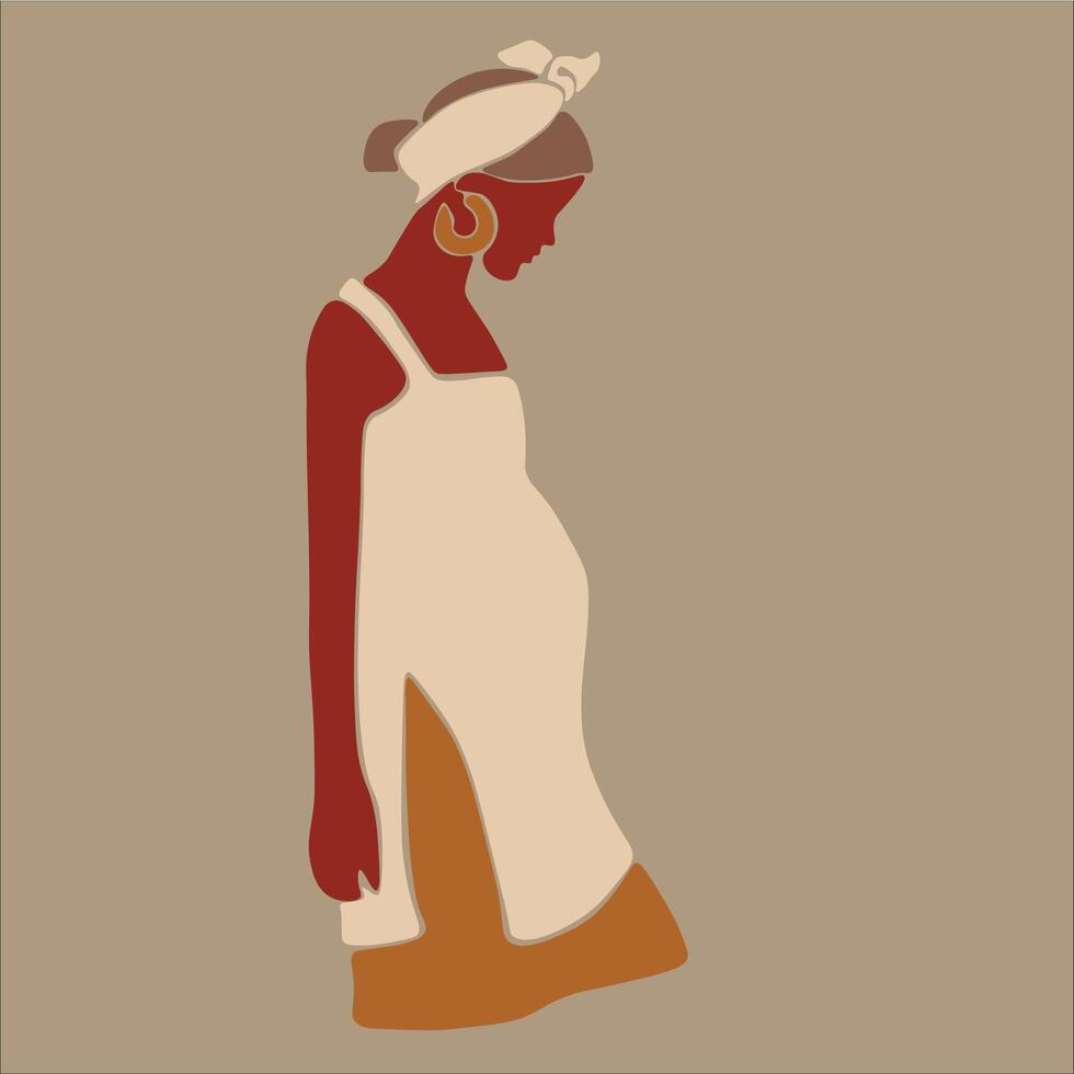 Pregnant woman in headband vector