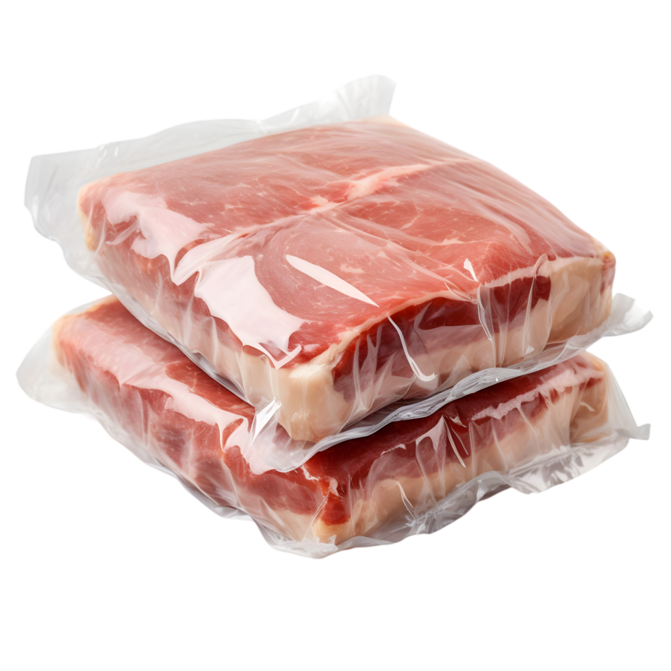Fresh cuts of meat packed for sale supermarket realistic photo clean environment close-up view food quality png
