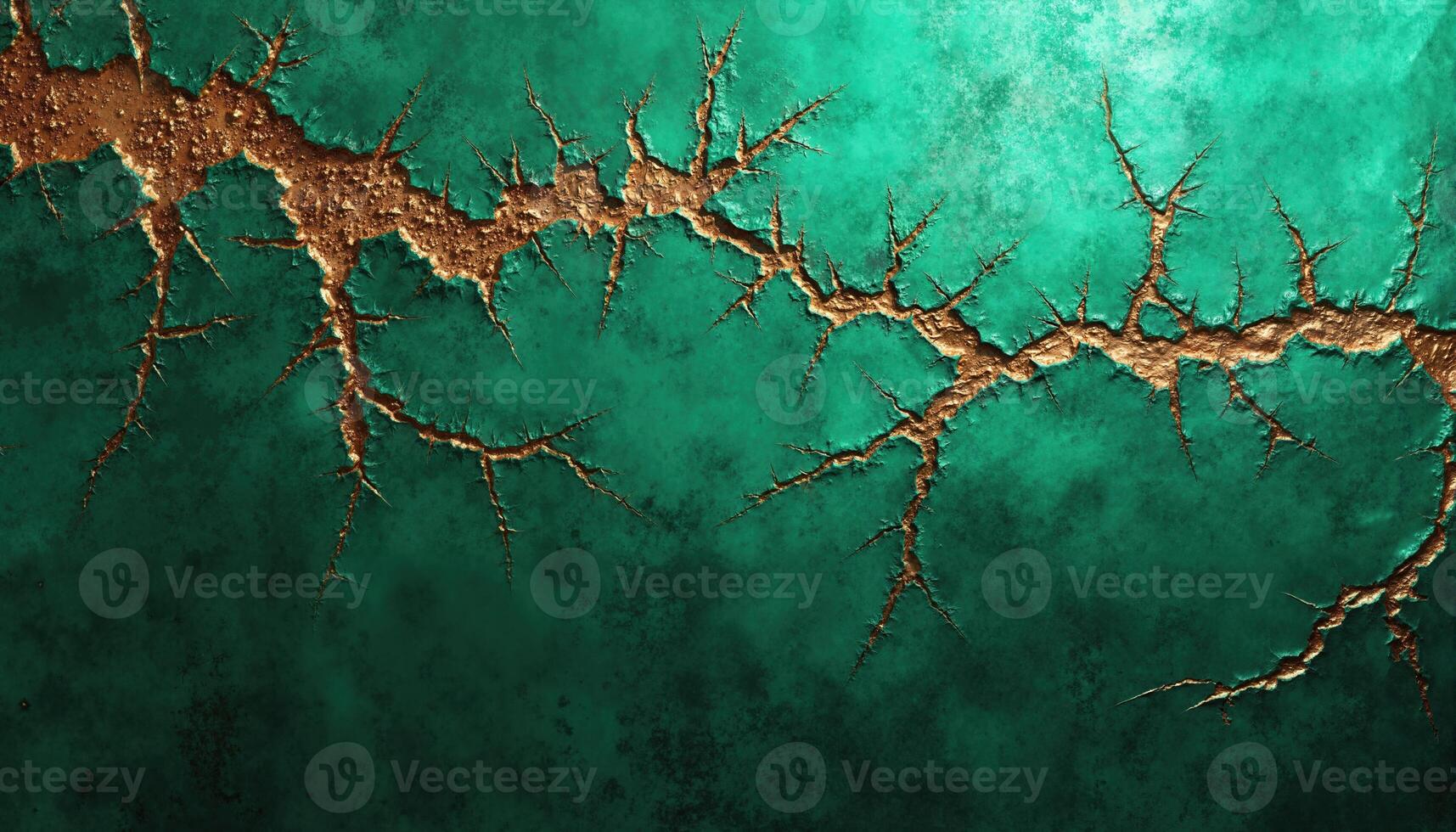 A green and gold background with cracks photo