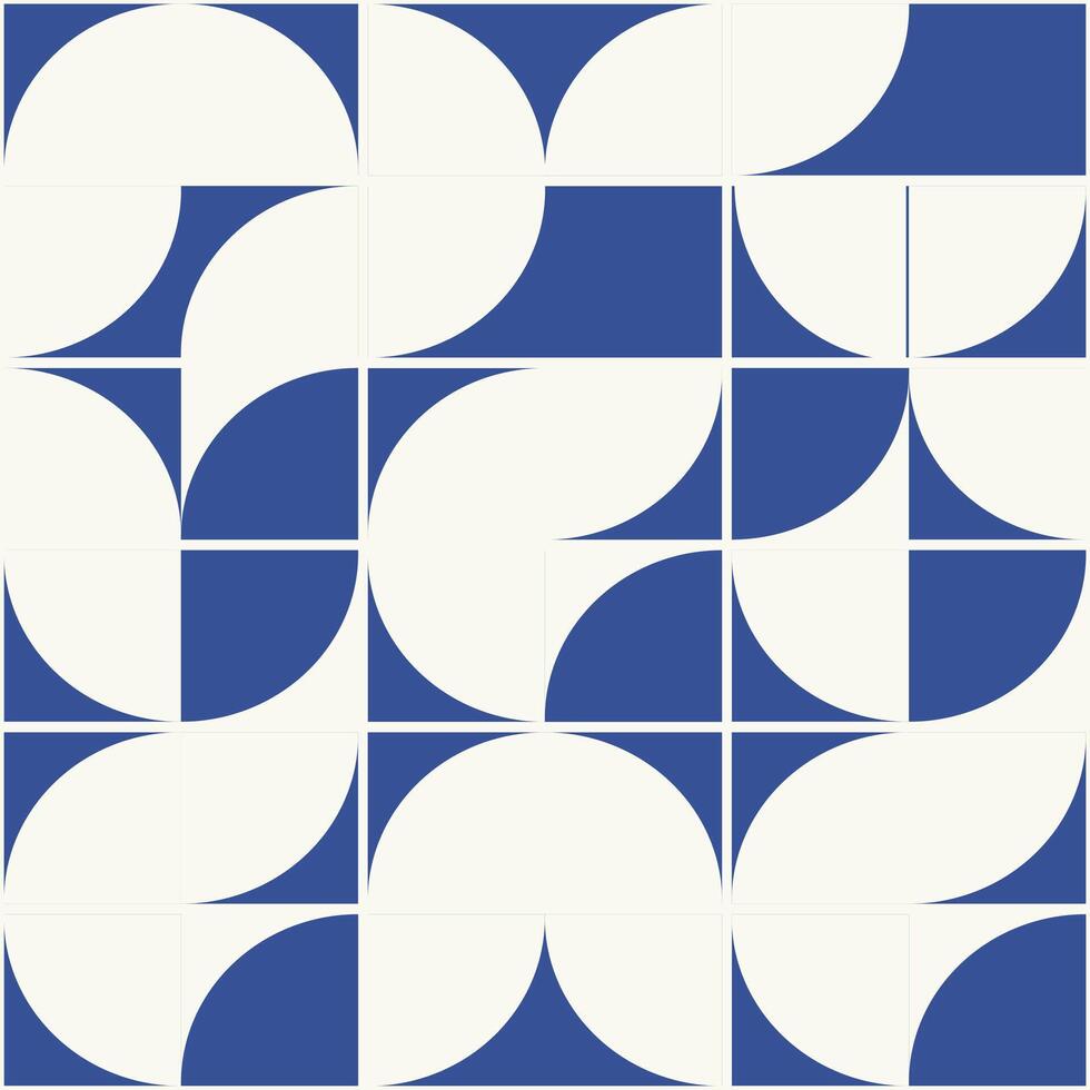 Abstract geometric minimalistic pattern in blue style. Bauhaus aesthetic 2d simple design vector