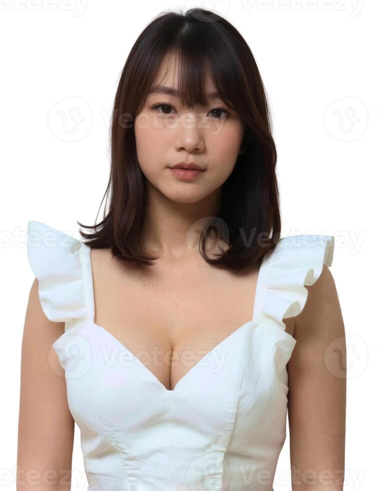 A woman in a white top posing for the camera photo